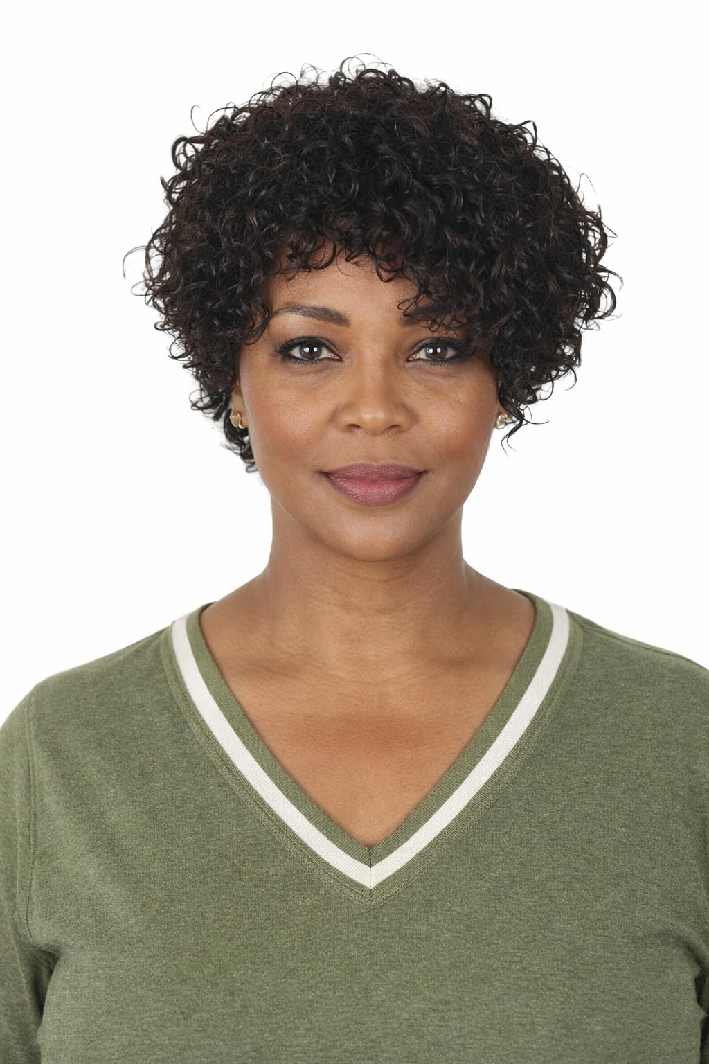 Short Curly Wigs Natural Black Color No Lace Front Hair new Amazon.com : Short Kinky Curly Human Hair None Lace Front  main image 2