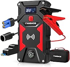 Car Battery Starter, 6000 A 26800 mAh (Suitable for All Petrol Vehicles or 10.0 L Diesel) Emergency Car Jump Starter with USB Output LED Light, EC-5 Output Adapter