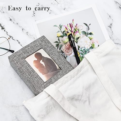 Miniatura 5 de Vienrose - Álbum de fotos de 4 x 6pulgadas, 100páginas, cubierta de lino con ventana frontal, para bebés, bodas, familias, niños y aniversarios