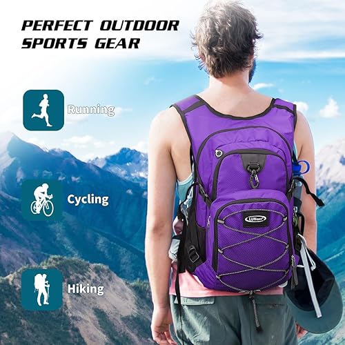 Miniatura 7 de Mochila de hidratación con vejiga de agua de 3 litros, mochila de hidratación aislada para correr, mochila de agua ligera para senderismo, ciclismo,