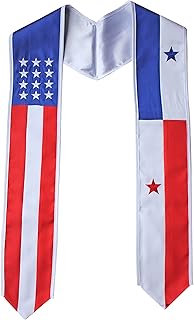 Del Mex Panama and USA Combo Flag Graduation Sash Stole Country Pride