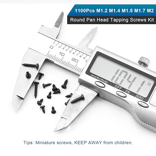 Vista 12 de NINDEJIN Phillips - Juego surtido de 450 tornillos en miniatura, cabeza plana M2.3, M2.6, M3, piezas avellanadas, juego surtido de piezas de Negro