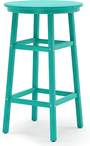 Juego de 2 taburetes de bar para patio, sillas Adirondack altas de polietileno de alta densidad resistentes a la intemperie, sillas Adirondack de