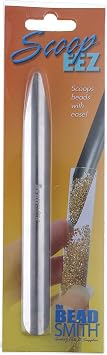 The Beadsmith ScoopEEZ Scoops Beads with Ease Curved Metal Tool with Pointed Tip to Pick Up Beads and Guide into Tubes Great for Cleanup, Storage and Organization