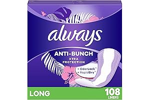 Always Anti-Bunch Xtra Protection Daily Panty Liners - Unscented, 108 Count
