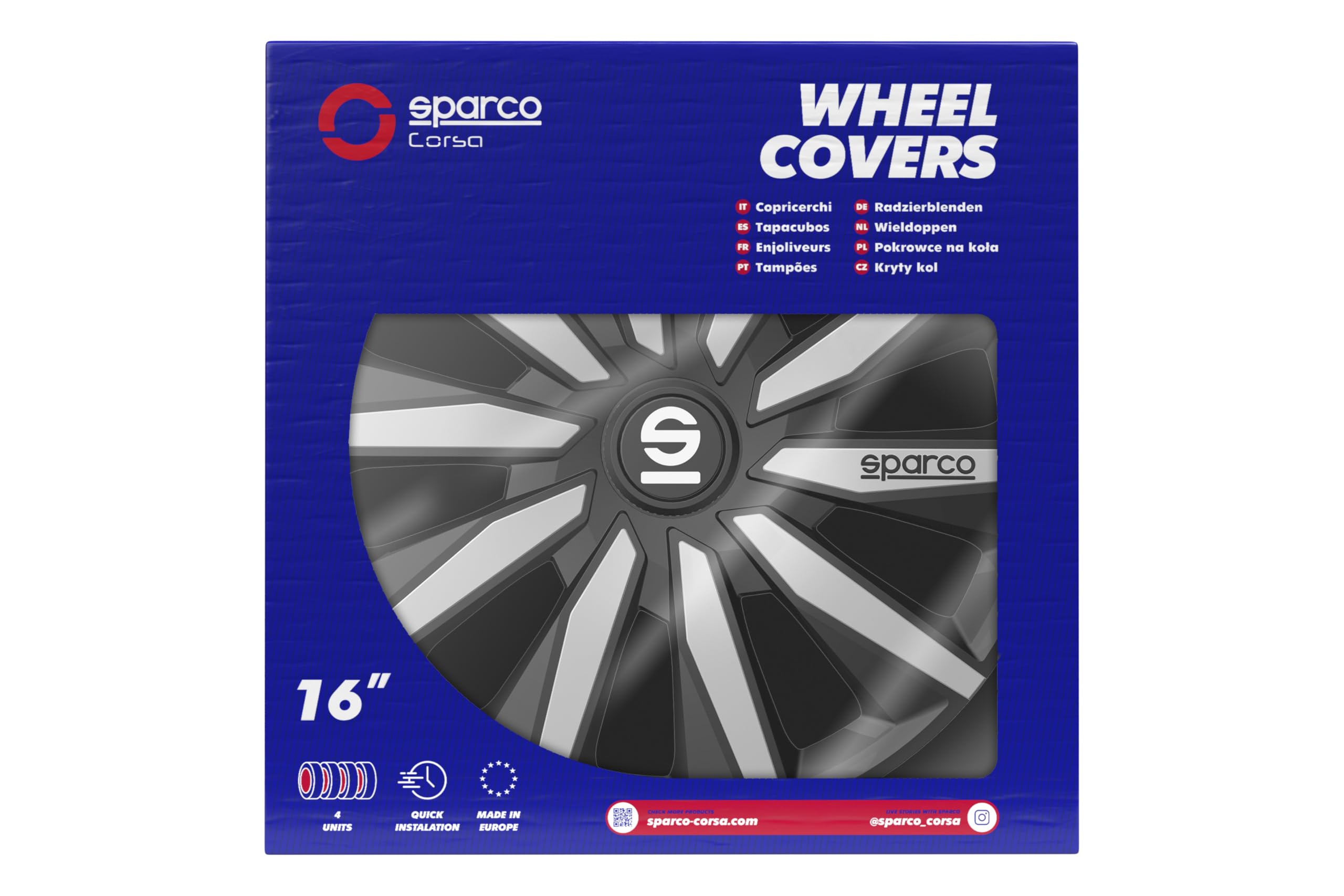 Sparco Wheel Covers Milano - 16-inch - Black/Silver - Set of 4 pieces — view 6
