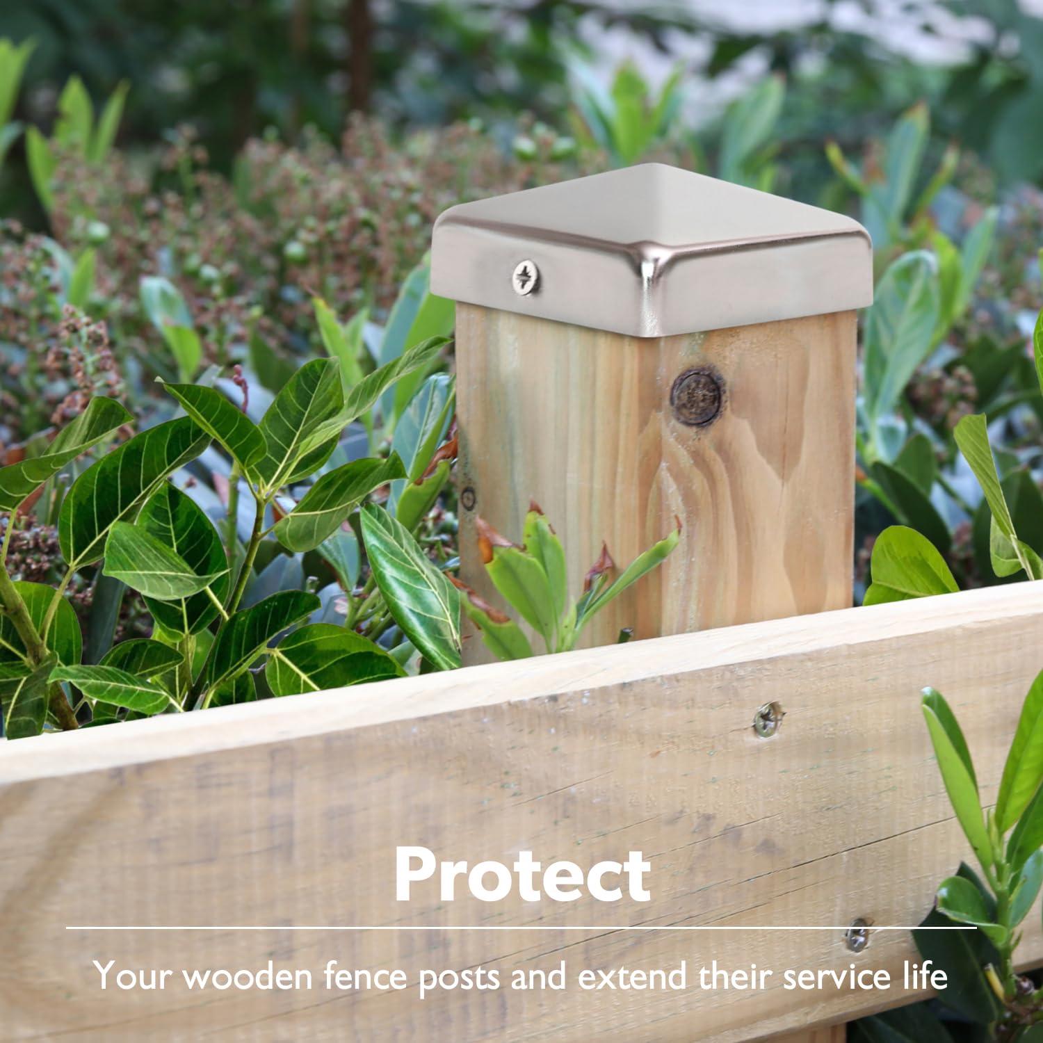 VIIRKUJA 10 Stainless Steel Fence Post Caps (90x90mm or 9x9cm) w/Screws - Pyramid Shape Cover for Wooden Posts - Pyramid Shape Cover Cap Posts