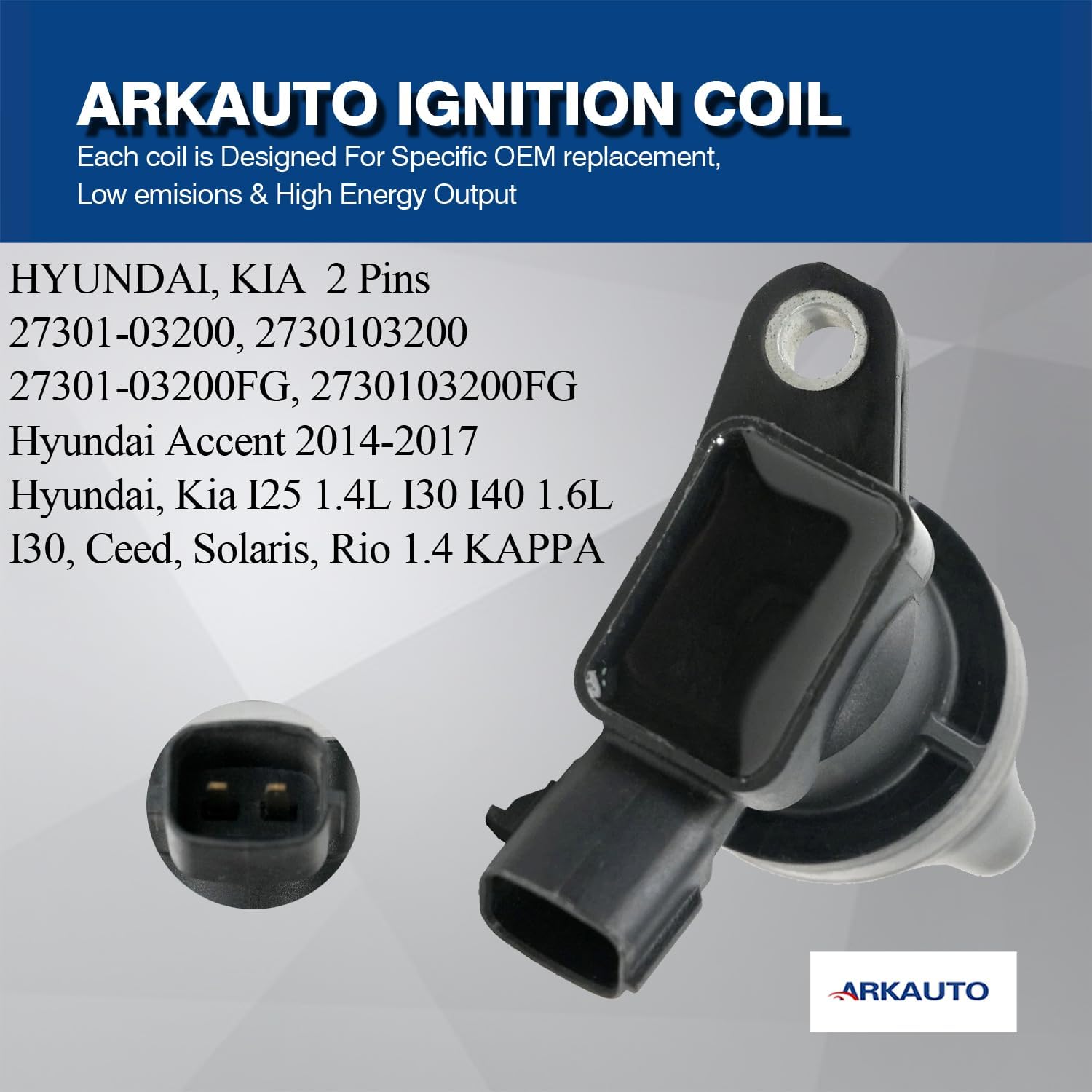 Ignition Coil Packs Set Of 4 Compatible With HYUNDAI Accent i30 i20 i25 Bayon Kia CEED RIO PROCEED Solaris Stonic DODGE ATTITUDE 1.4 1.4T Replacement for 27301-03200 UF929