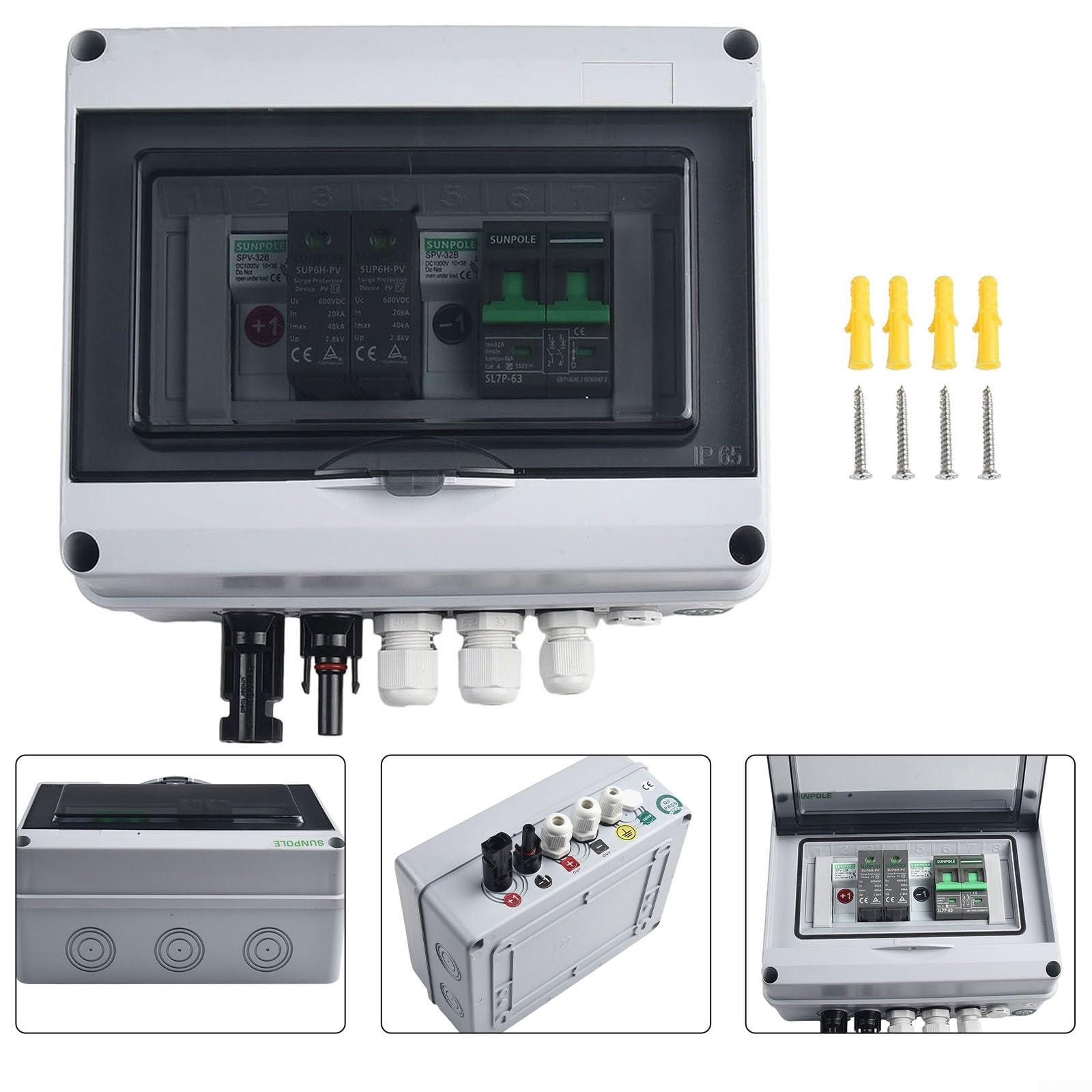 550V 1 Ingresso 1 Uscita 1 String Solare PV Combiner Box Protezione Impermeabile IP65 Installato Tra Pannelli Solari E Inverter Solari
