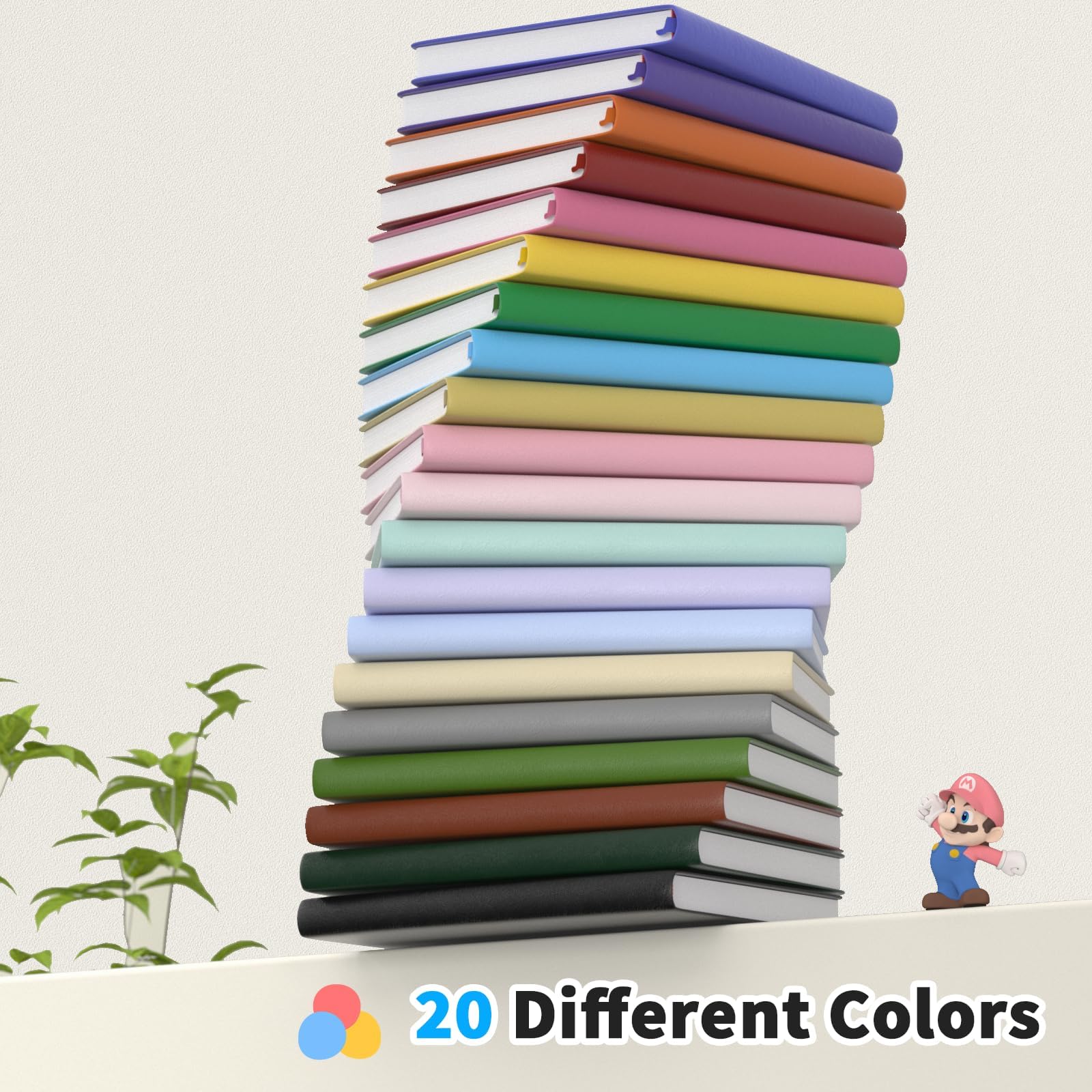 Oucaru Quaderno a righe, confezione da 16, 180 pagine, A5, per scrittura, carta spessa 100 g/m², piccoli quaderni quotidiani per donne, uomini, lavoro, scuola, viaggi