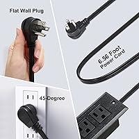 Vista 3 de Regleta de alimentación de escritorio con toma de corriente de escritorio empotrada USB, 2 tomacorrientes, 3 puertos USB (15 W3 A), estación