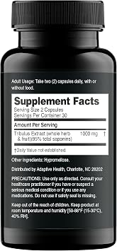 Nugenix Essentials Tribulus Terrestris for Men Extract - 95% Total Saponins, 1000mg High Potency, Extra Strength, 60 Count