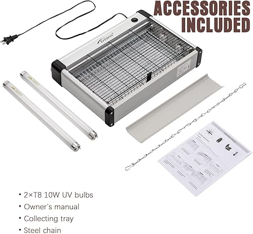 Miniatura 9 de Exterminador de insectos con sensor de luz, atrapador eléctrico de insectos impermeable, 4200 V, exterminador de mosquitos para exterioresinteriores