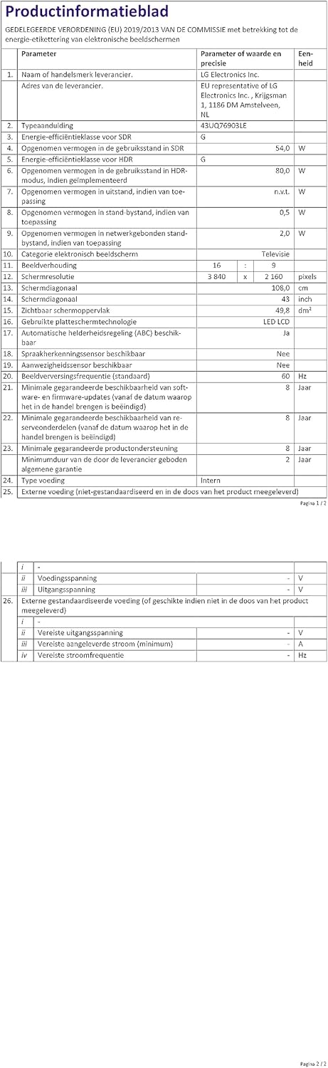 LG 43UQ76903LE 43 (109 cm). Smart TV. WebOS. 4K UHD OLED. 3840 × 2160. Wi-Fi. DVB-T/T2/C/S/S2 LG 43UQ76903LE 43 (109 cm). Smart TV. WebOS. 4K UHD OLED. 3840 × 2160. Wi-Fi. DVB-T/T2/C/S/S2