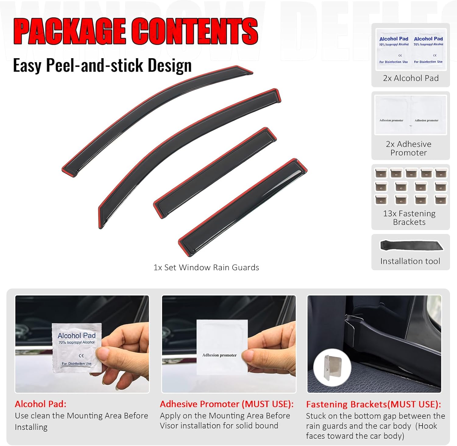 IKON MOTORSPORTS in Channel Window Visors Compatible with 2017-2026 Honda Ridgeline, Slim Style Acrylic Smoke Rain Guards, Side Window Wind Deflectors 4PCS