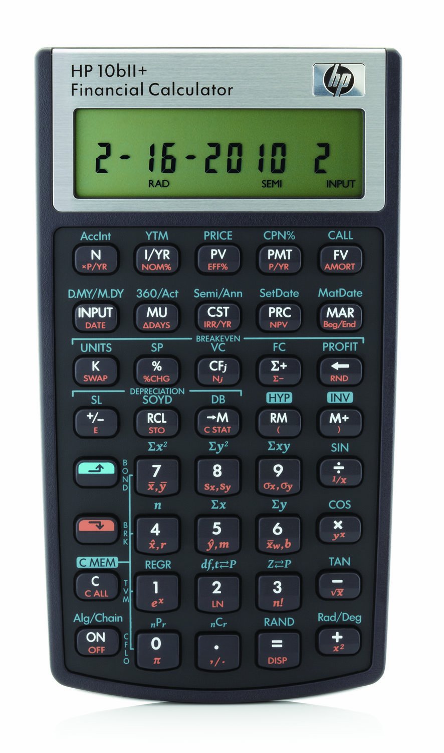 HP 10bII+ Calculatrice Financière Noir