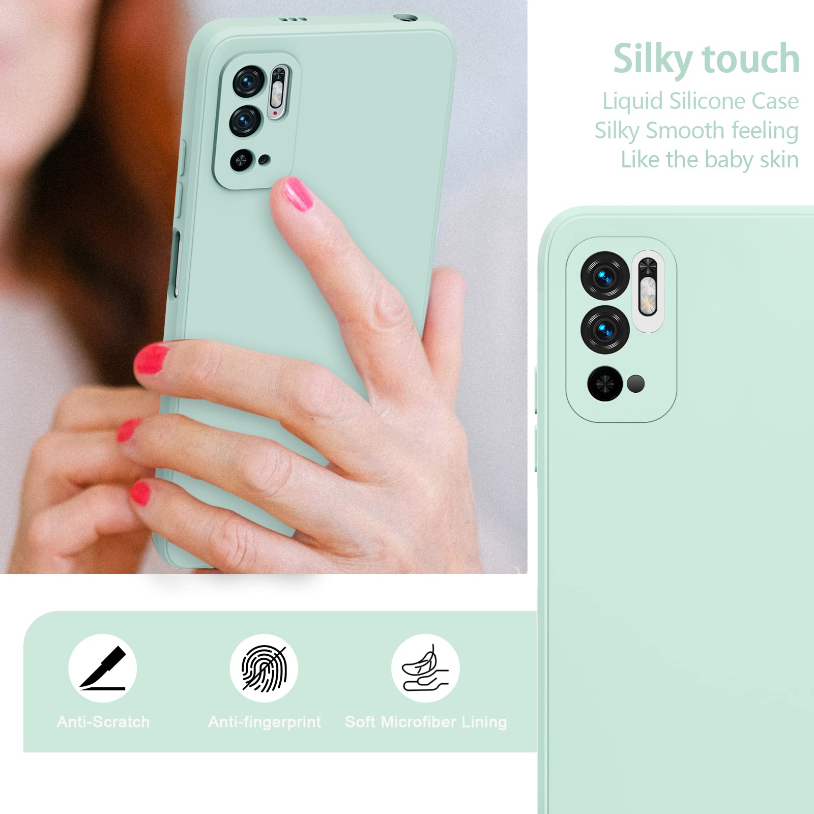 Vansdon Cover Compatibile con Xiaomi Redmi Note 14 Pro 5G/Poco X7 5G, Gomma Gel di Silicone Liquida Antiurto Custodia - Viola chiaro