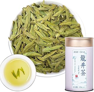 XIXICHA Longjing Tea New Tea Grade AAA Dragon Well Green Tea Loose Leaf Hangzhou Dragonwell Chinese Green Tea Fresh Bean Aroma 龙井茶 绿茶 明前龙井 茶叶 4.23oz/120g