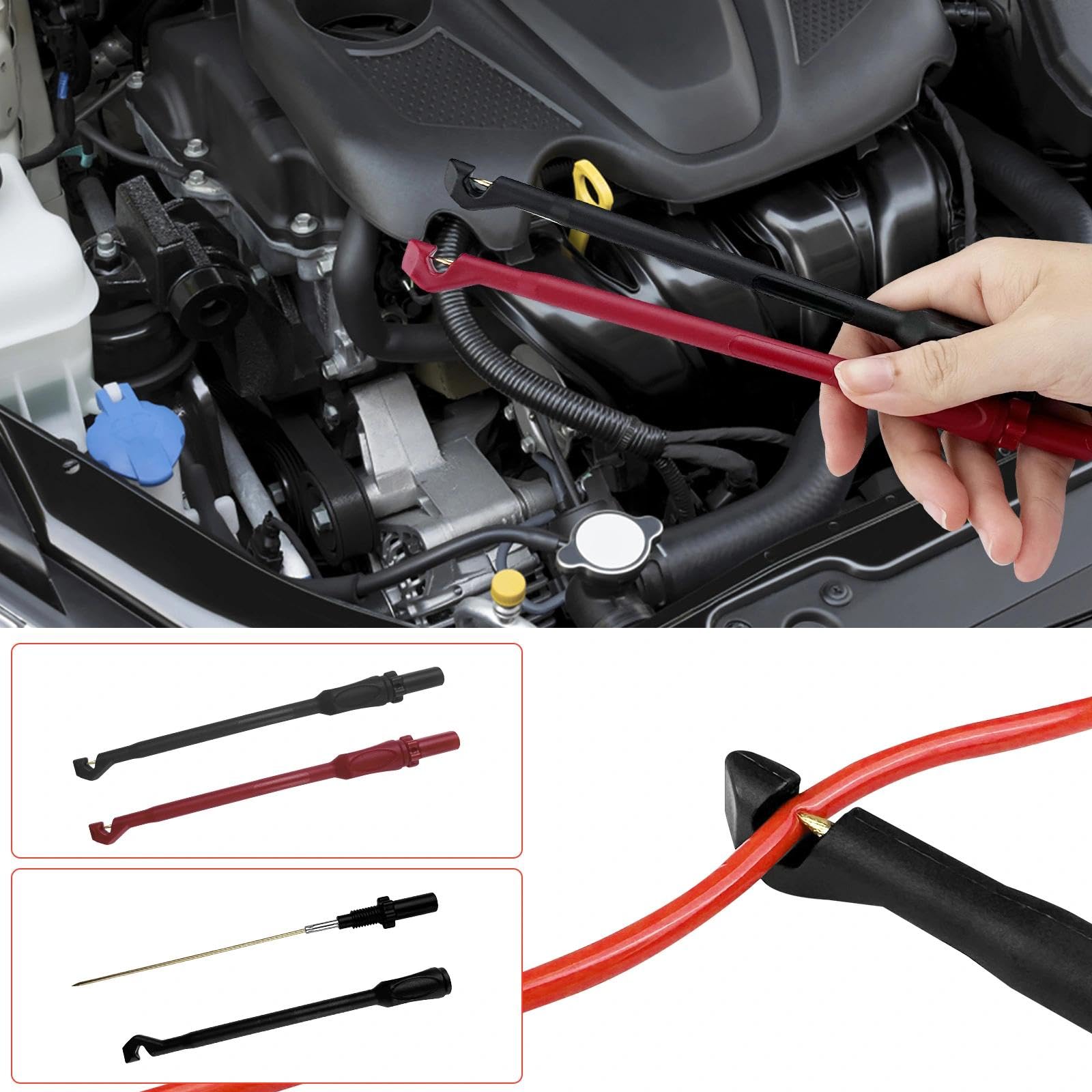Fiche Banane à Pince Crocodile, Pointes de Mesure, Cordons, Sondes, Pinces Crocodiles, Kit de Fils de Test Câble, Cordon Multimètre Testeur Electrique, pour Mesures Électriques Domaines