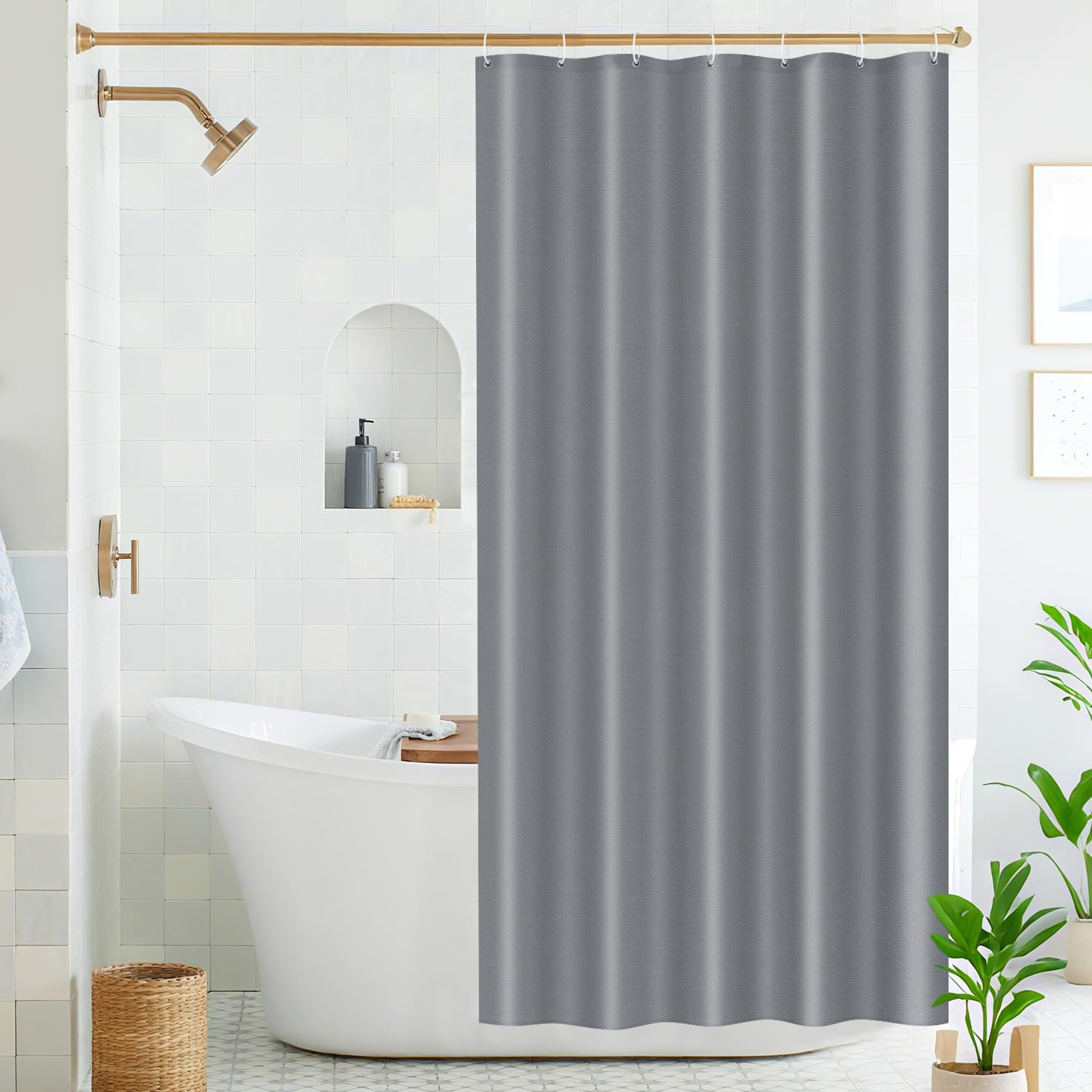 100x200 zasłona do wanny z poliestru, zasłona prysznicowa antypleśniowa do łazienki, zasłona do wanny i prysznica z tkaniny, wodoodporna, nadaje się do prania, zasłona prysznicowa z 7 hakami
