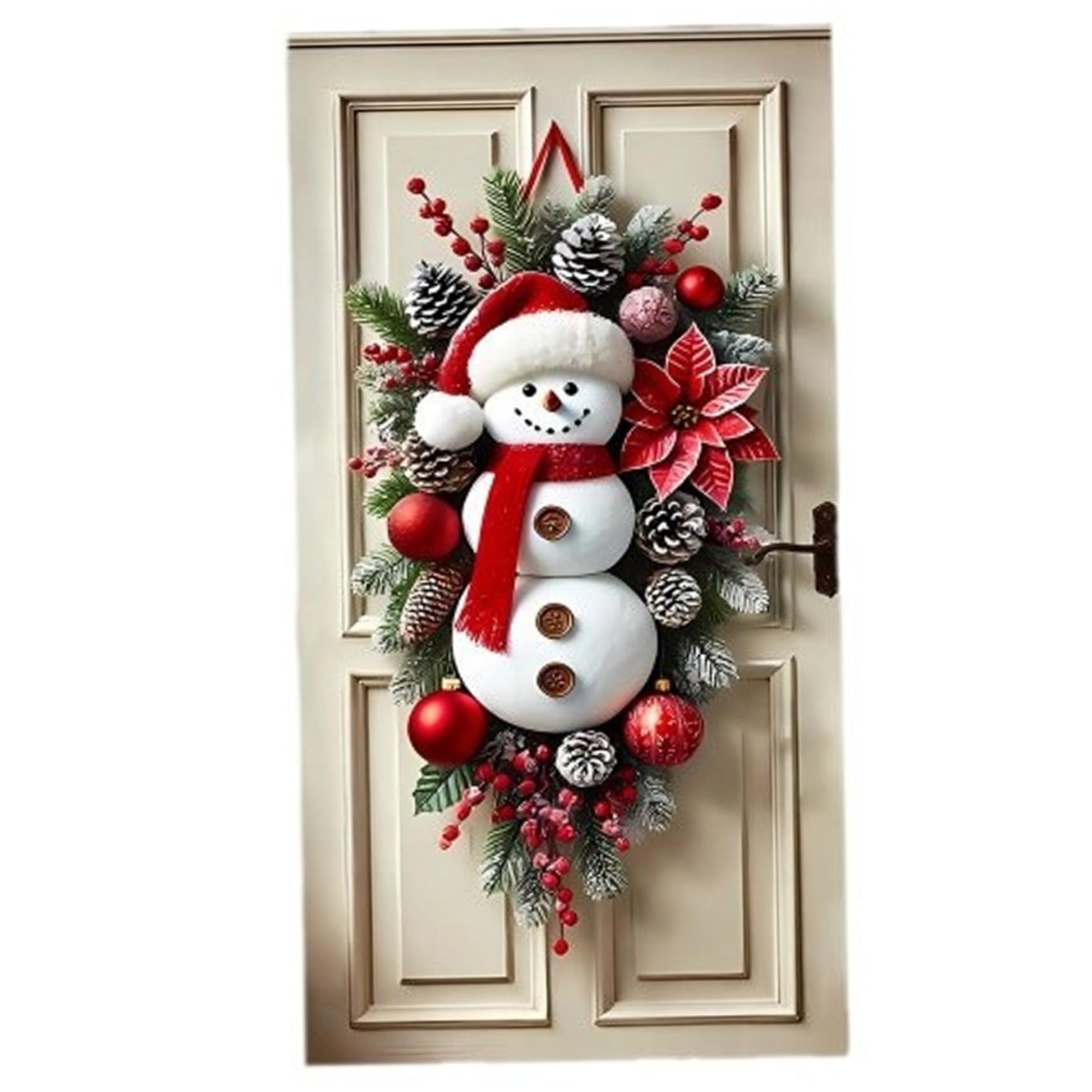 Christmas Door Cover 3x6FT Snowman Door Hanger Christmas Decoration for Photography Background Banner Winter Porch Sign