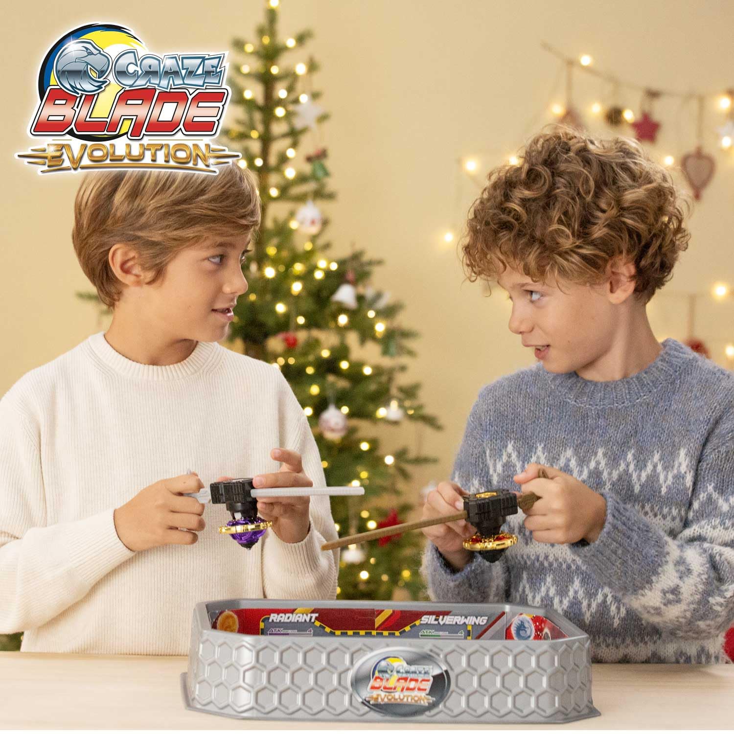 CRAZE BLADE Calendrier de l'Avent garçon et fille avec Toupies de combat BLADE - Calendrier de l'Avent Jouet avec arène de combat, lanceur et toupie - de Noël pour garçons et filles