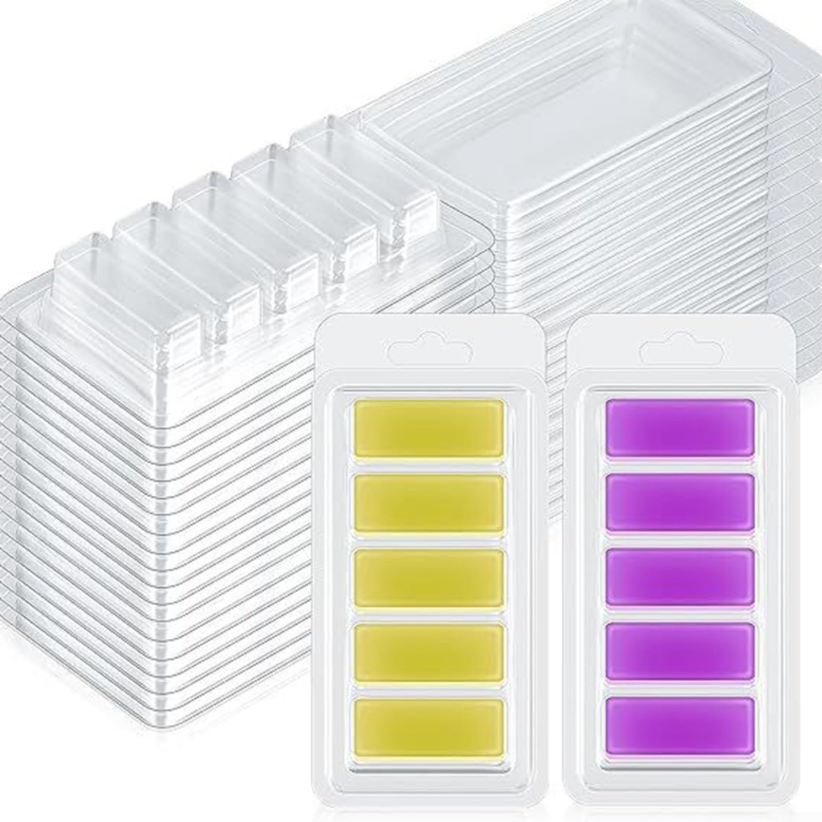 100 szt. plastikowych form do topienia wosku, 5 zagłębień, do świec bez knota, materiały do produkcji świec