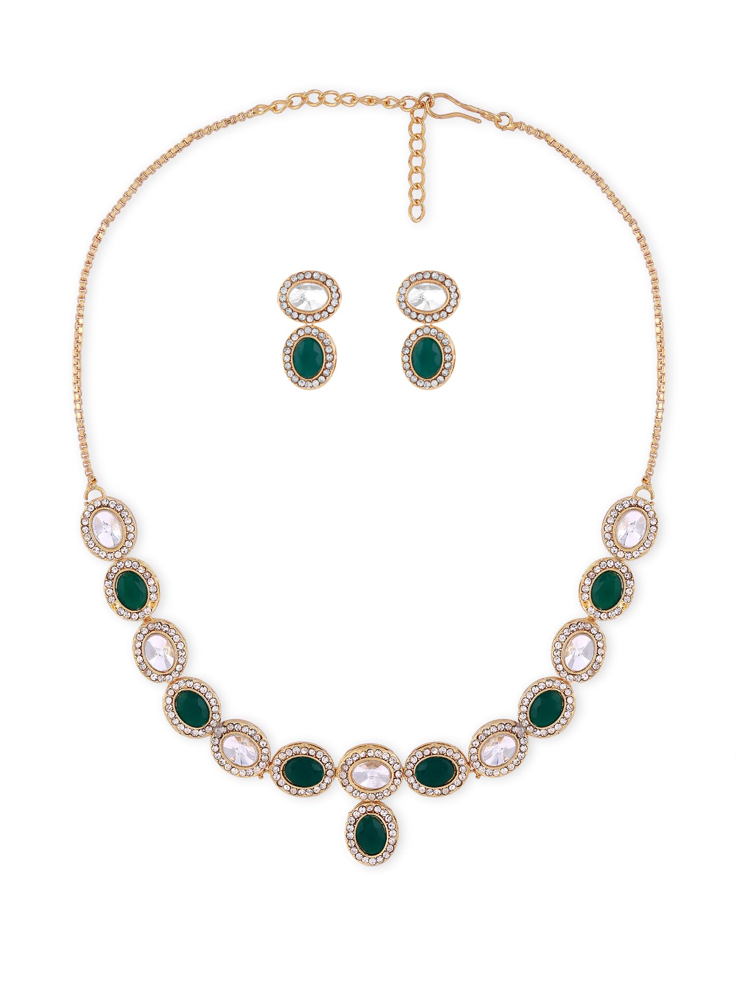 See full amazon price history chart for ZAVERI PEARLS Green Colour Austrian Diamond & Artificial Stones Necklace & Earring For Women-ZPFK18640 ZAVERI PEARLS Green Colour Austrian Diamond & Artificial Stones Necklace & Earring For Women-ZPFK18640 (B0DCSR7J6F) Amazon Price History, Amazon Price Tracker