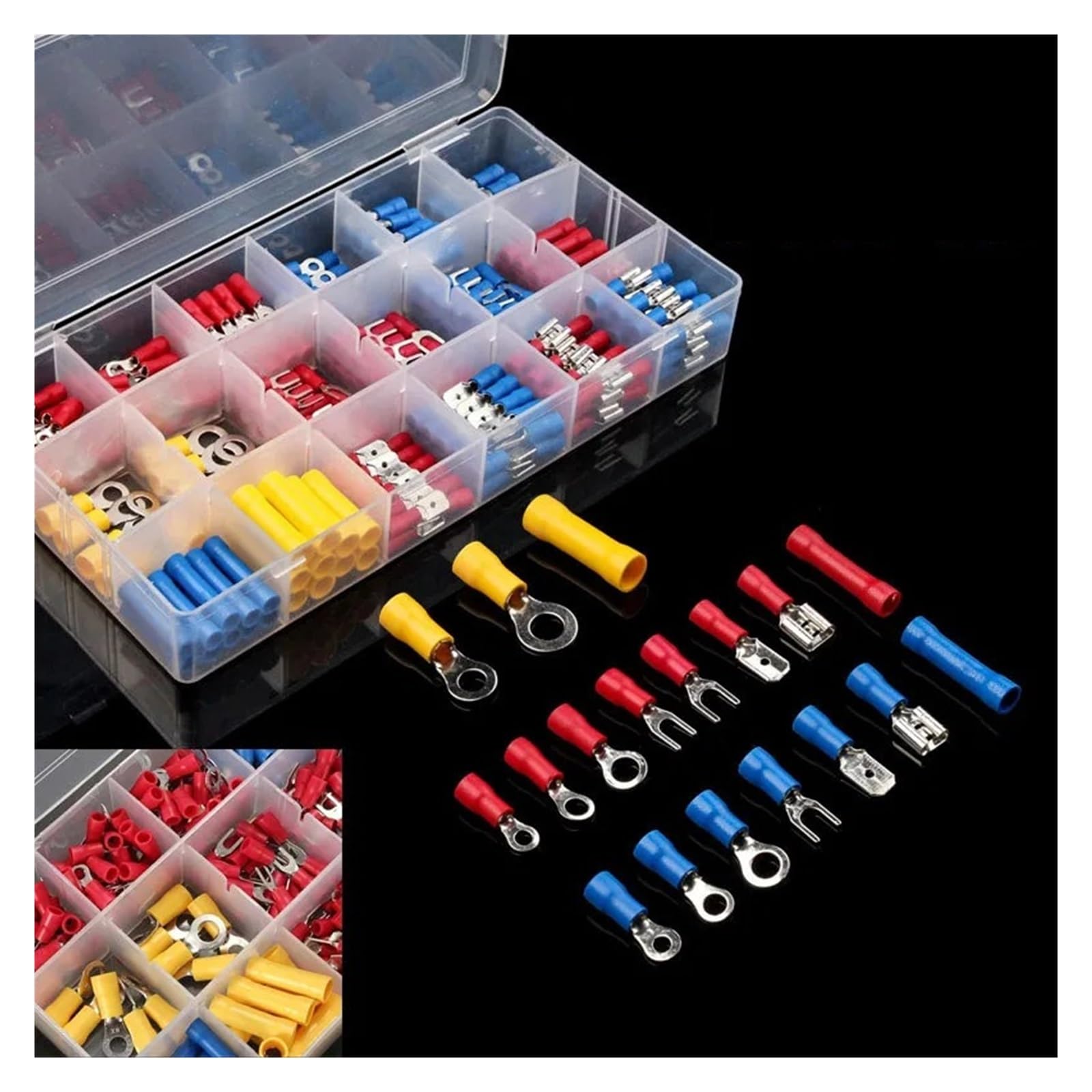 Cosse à sertir électrique, Kit de bornes à sertir électriques isolées, 102 à 300 pièces Multicolores, Plusieurs Tailles(300pcs with Box)