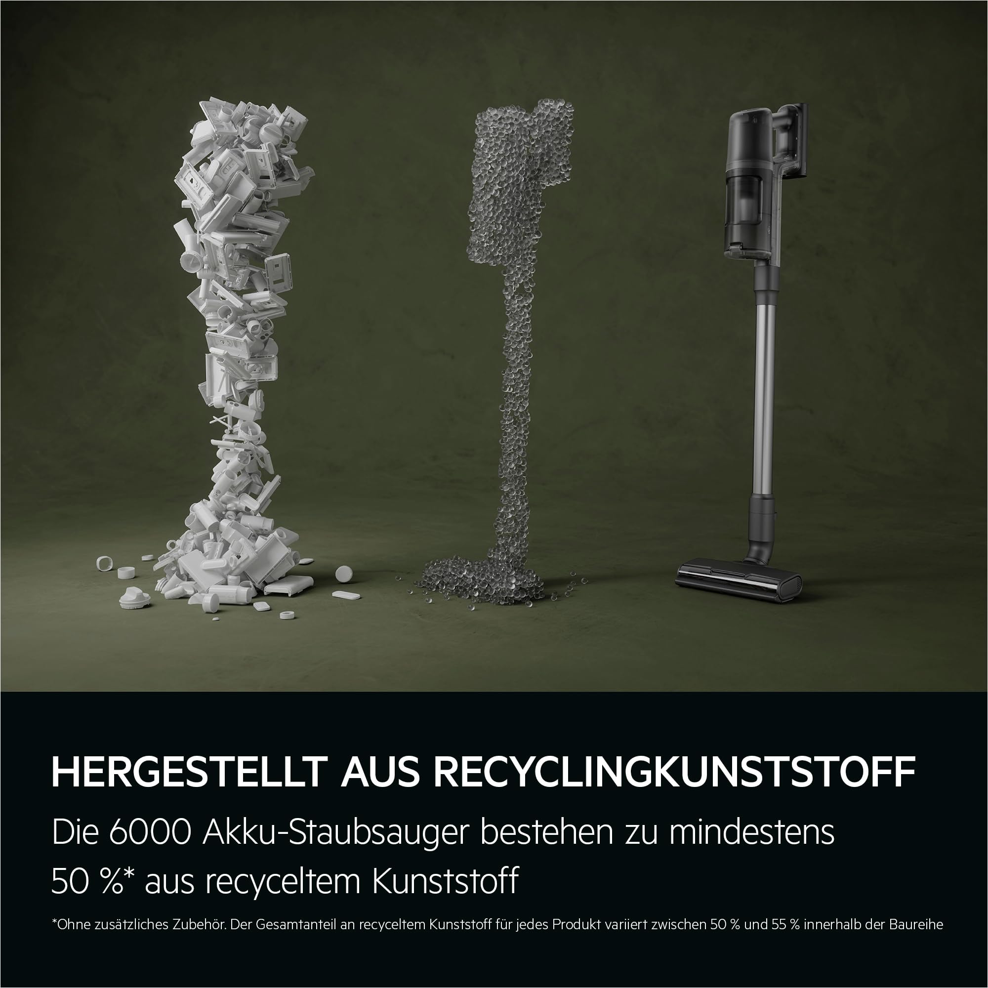 AEG AP61CB21DB CLEAN 6000 bezprzewodowy odkurzacz, wydajny, wielopowierzchniowy odsysacz cyklonowy, silnik BLDC, 53% plastik z recyklingu, 21,6 V, 0,5 l, niebieski Denim Blue