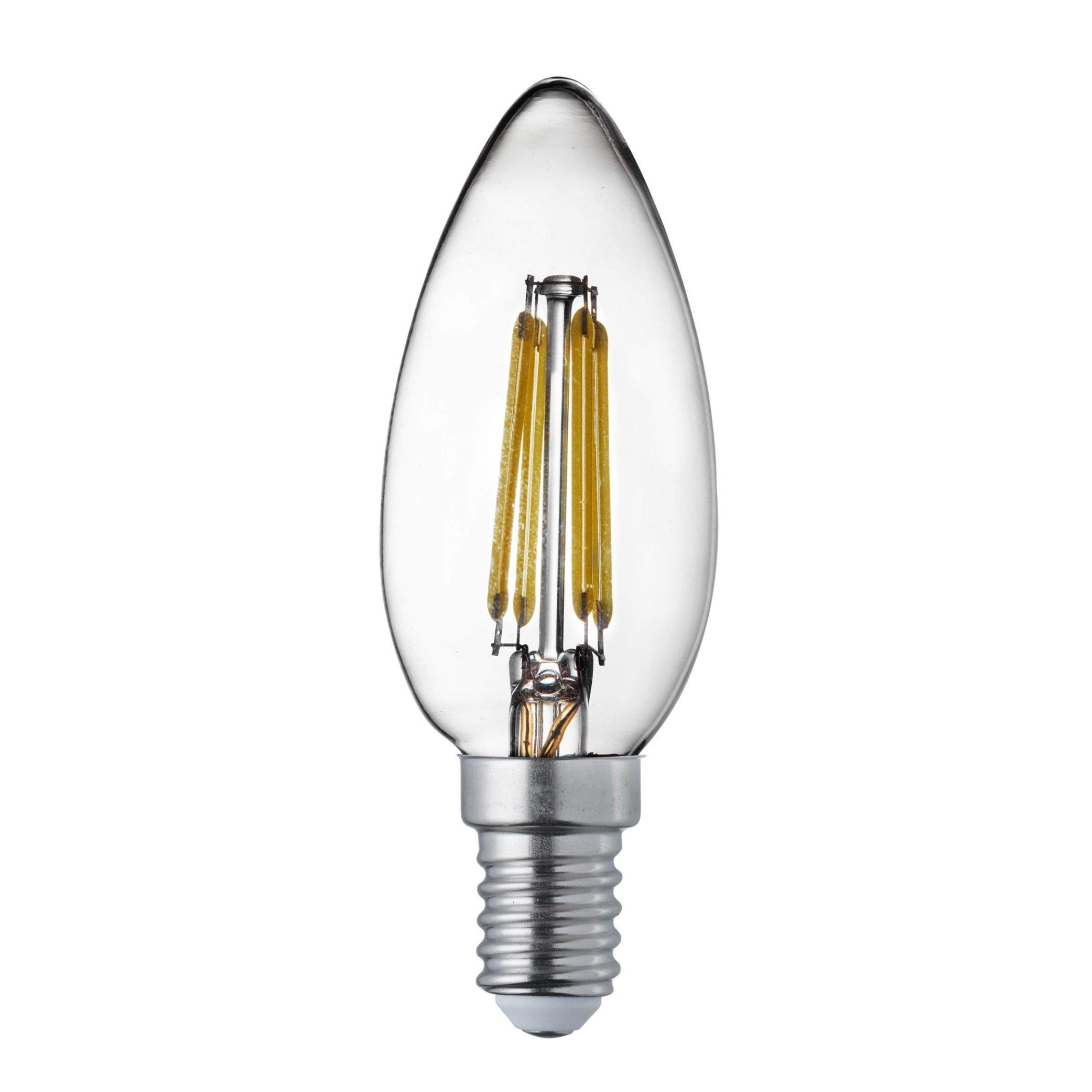 Searchlight PL3914-4WW Lot de 10 ampoules LED à filament E14 SES Petit culot à vis Transparent