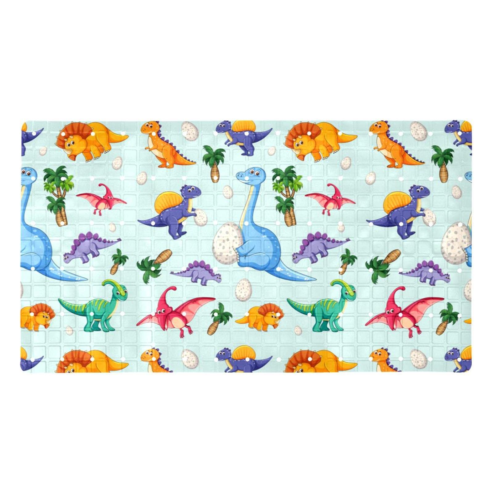 Tapis de bain antidérapant pour enfants et personnes âgées motif dinosaure