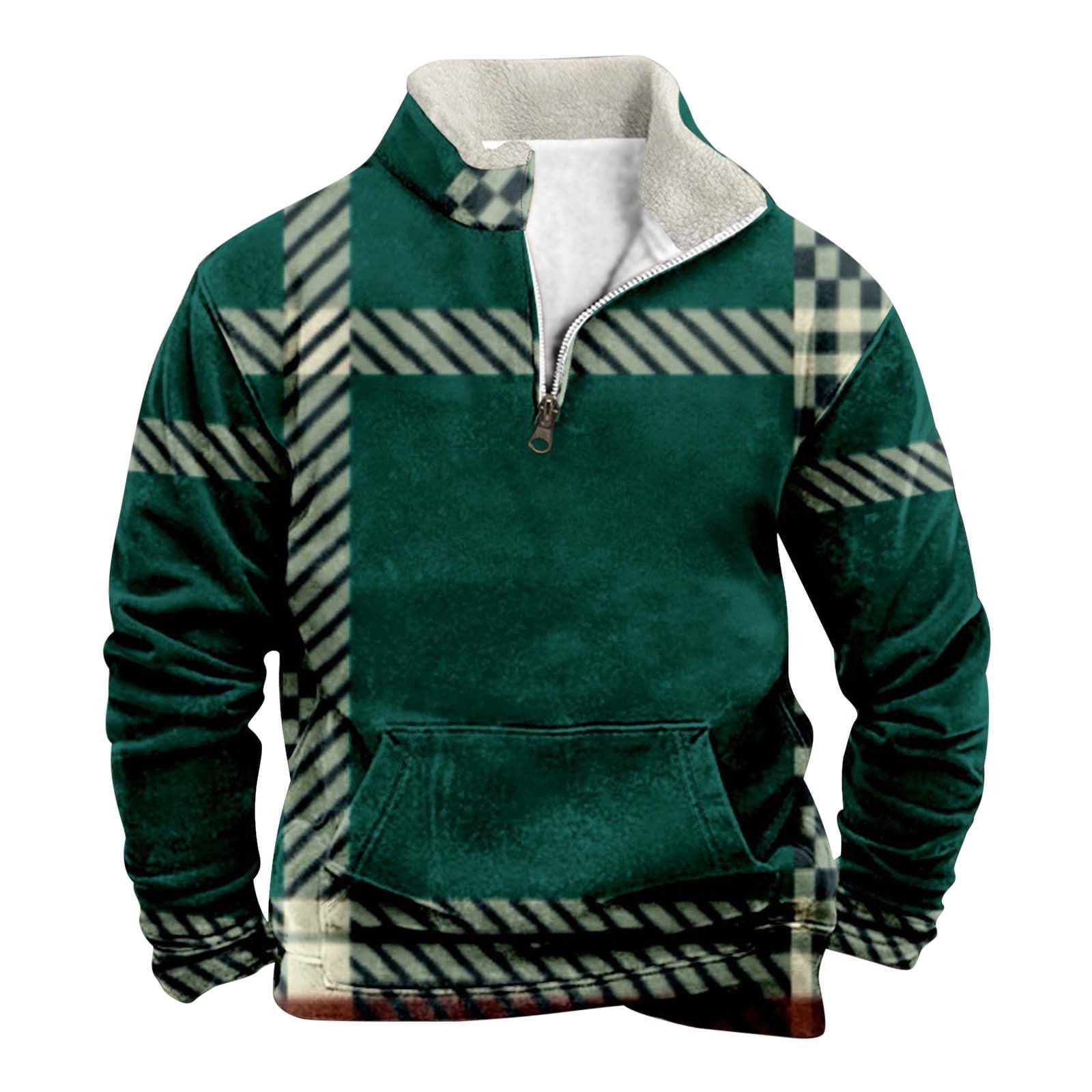 Pull à fermeture éclair homme en fleece chaud et isolant pour l'hiver