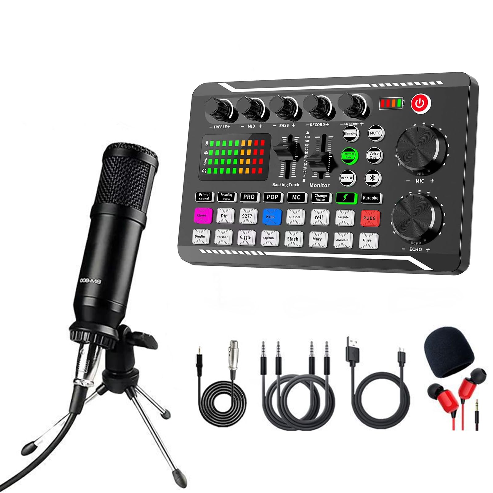 Amazon.com: F998 Live Sound Card & Audio Mixer with 16 Voice