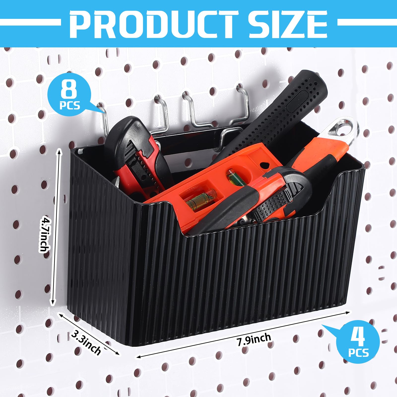 Suzile 4 Pcs Pegboard Bins Plastic Bins Set 7.9 X Nigeria | Ubuy
