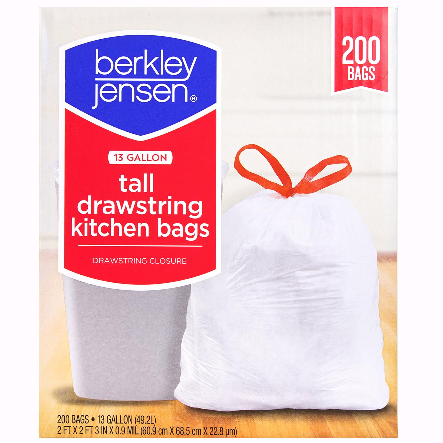 Amazon.com: Berkley Jensen Drawstring Tall Kitchen Bags, 13 Gallon