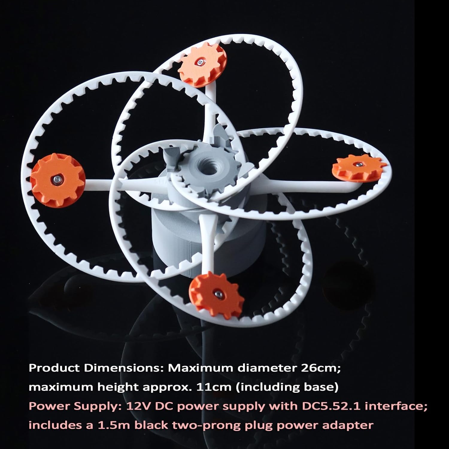 Model przekładni z nadrukiem 3D, mechaniczne ozdoby na biurko z gwiazdą, zestaw montażowy DIY, dynamiczna mechaniczna ścieżka gwiazd z interfejsem DC5.5 2.1, do kreatywnych prezentów