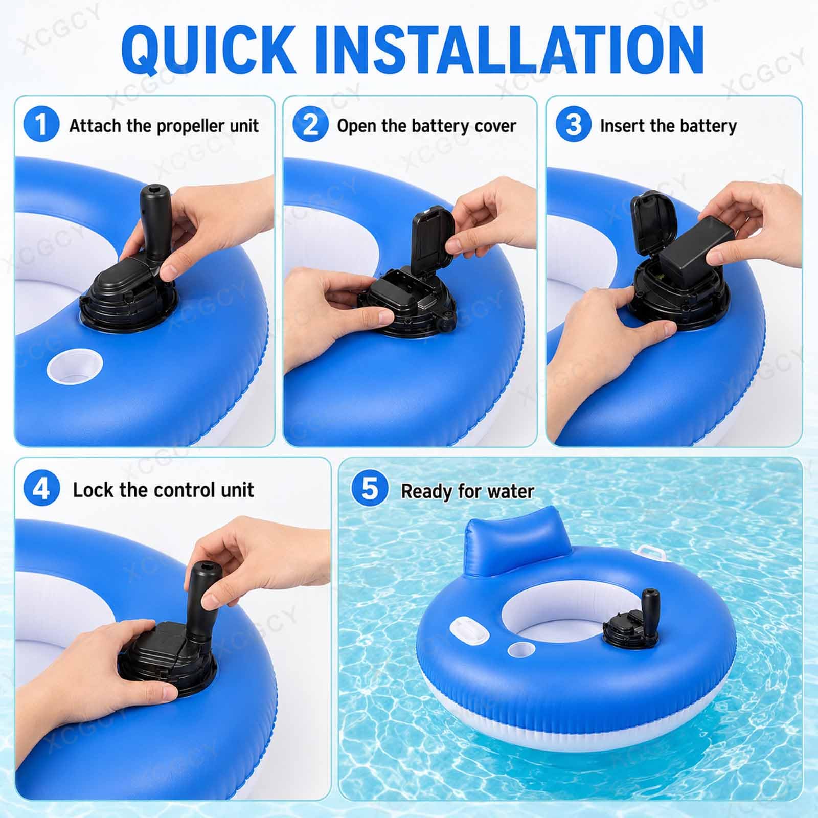 Materassino Galleggiante Motorizzato Per Piscina Per Adulti, Lettino Gonfiabile Elettrico Per Piscina, 113 Kg, 40-60 Min, 2 Motori, Joystick 360°, Ricaricabile, 168×109 Cm, Per Piscine E Acque