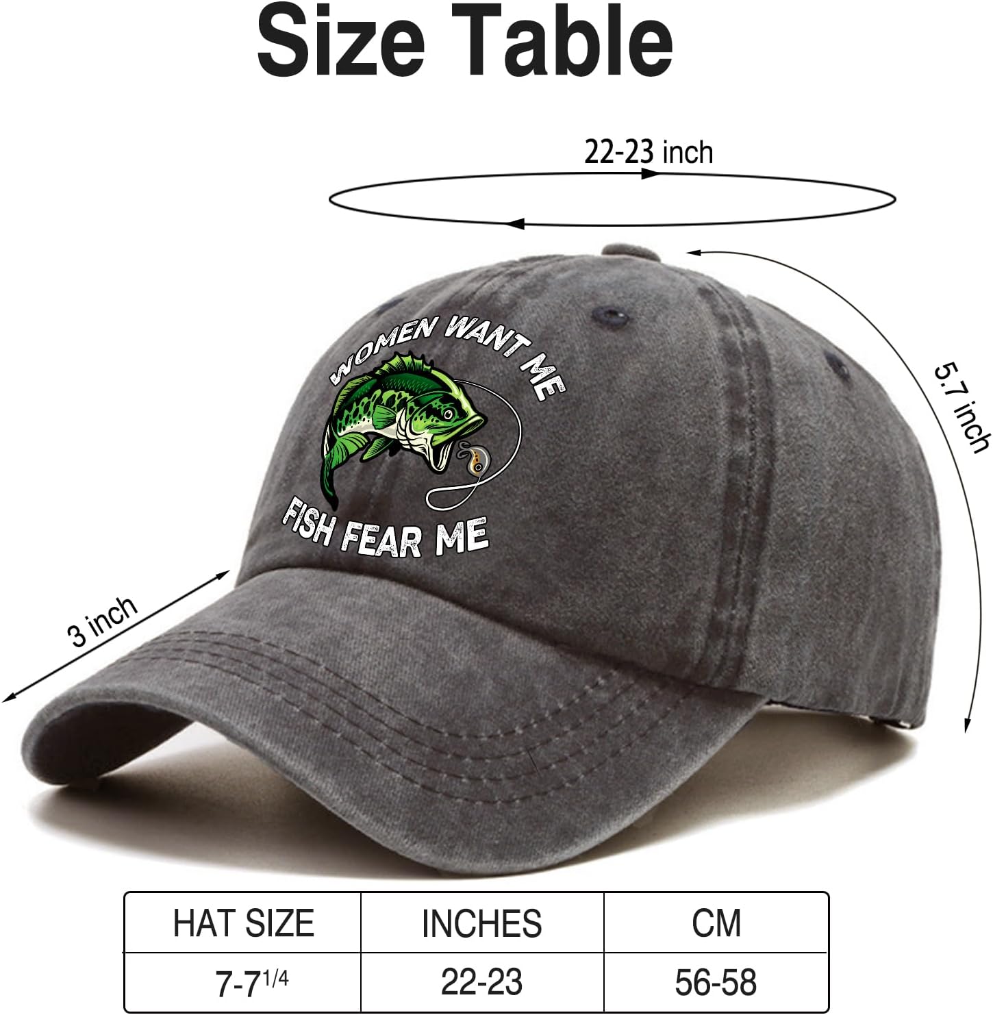 Fish Themed Vintage Adjustable Cotton Baseball Cap - Image 2