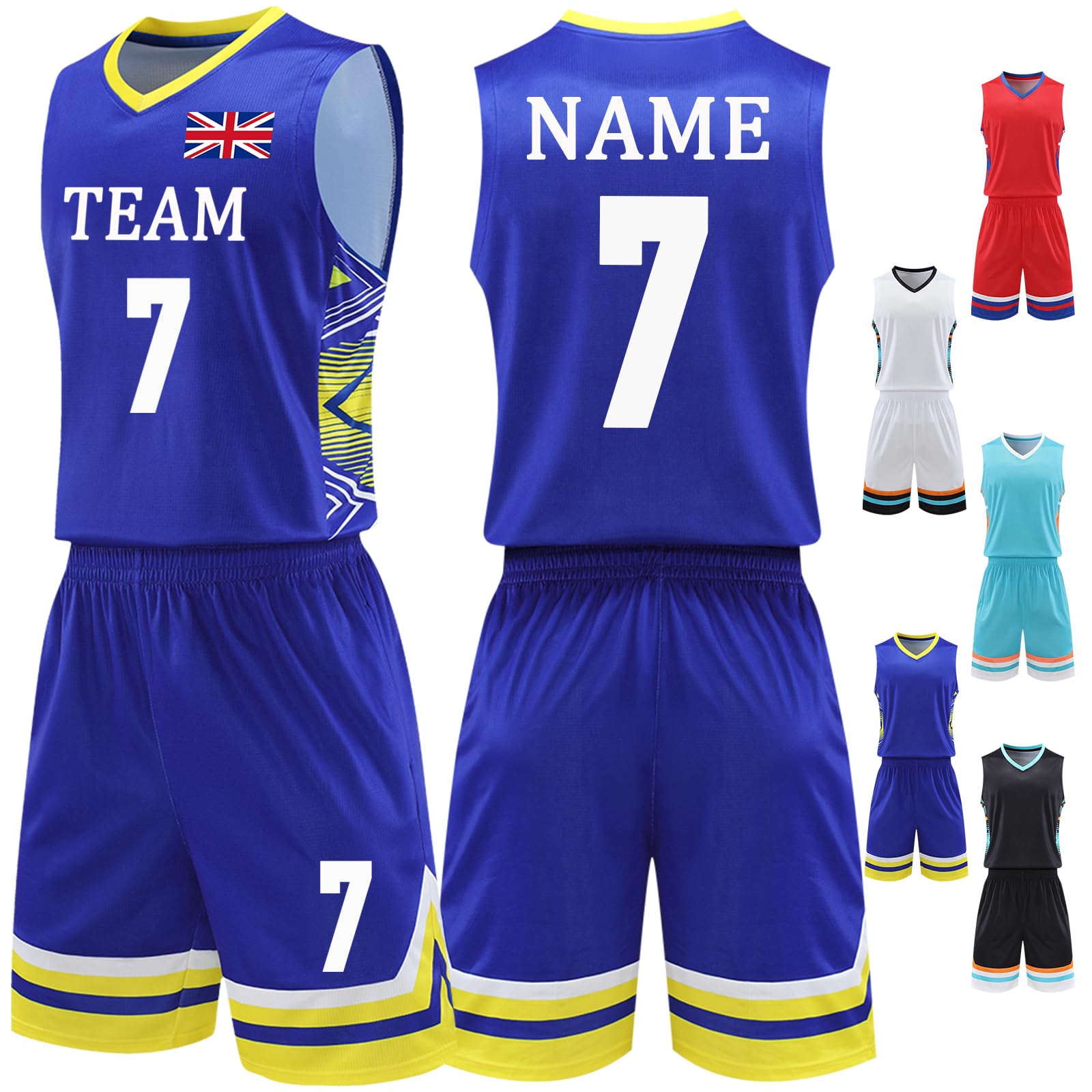 Custom Basketball Jersey Basketball Shirt Basketball Kit Personalised for Boys Youth Adults with Name Number Logo