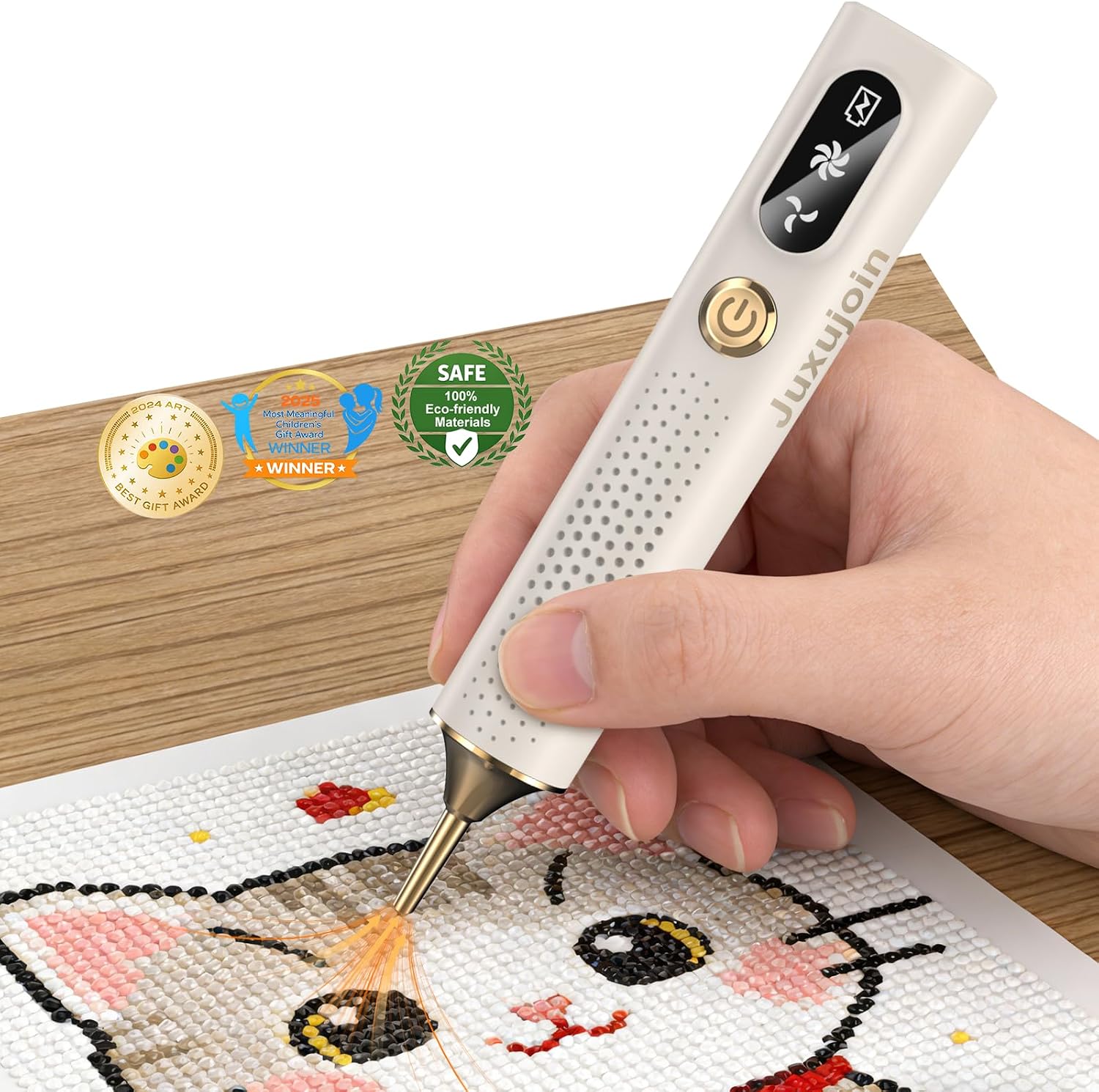 Upgrade Electric Diamond Painting Pen,Industry TOP 【Storm 2 Mode Smart Suction】Diamond Art Pens【Runs as Quietly as Whisper】Super Large Battery Capacity,Portable Diamond Art Accessories for Adults,Kids