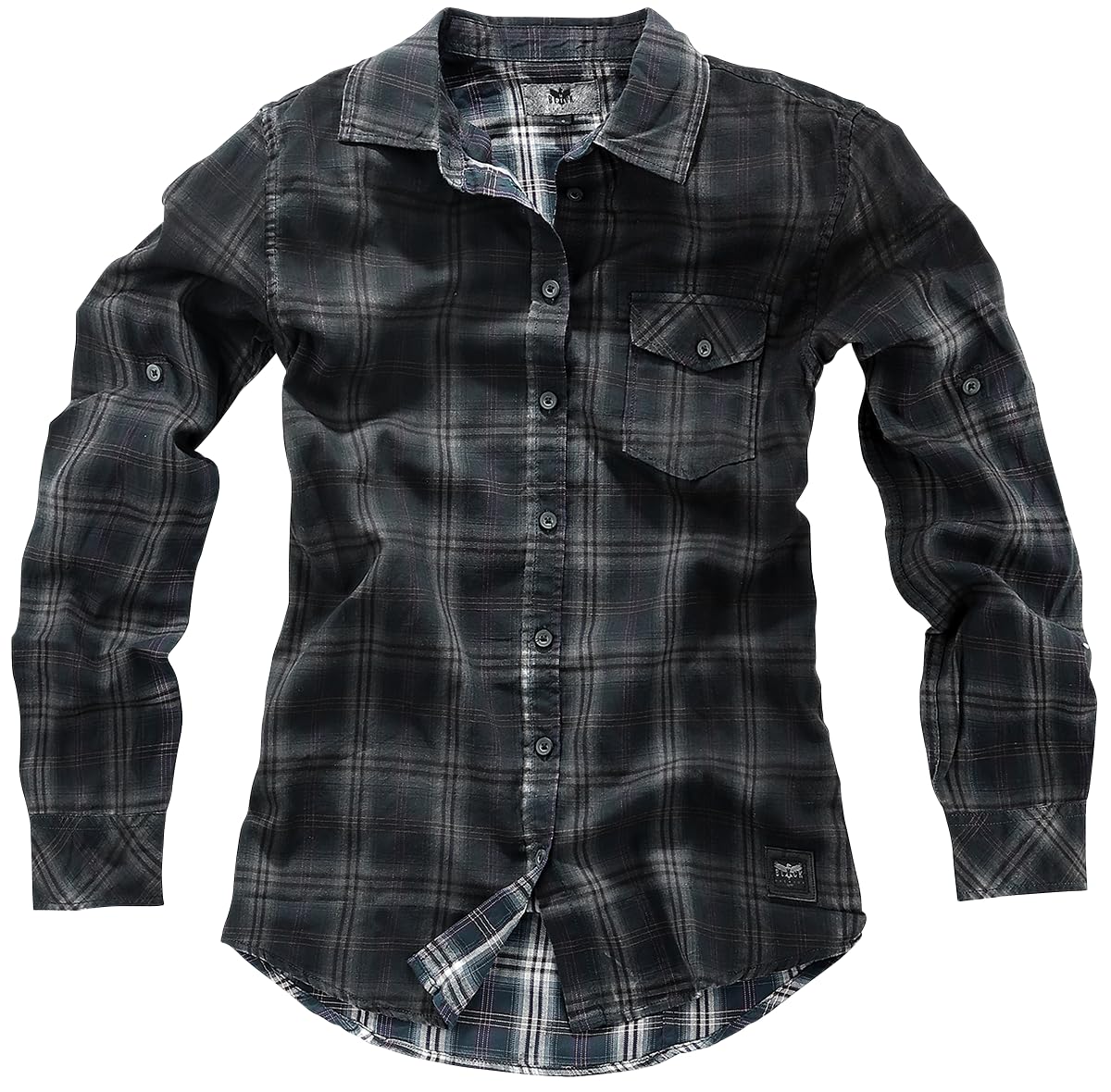 Black Premium by EMP Damen blau-graues Kariertes Hemd