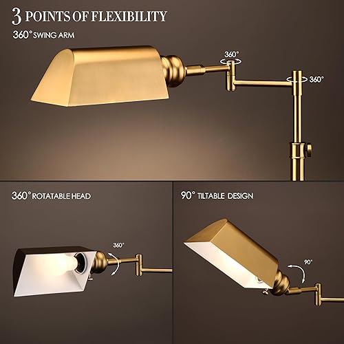 Miniatura 2 de O'Bright Arcadia - Lámpara de pie de farmacia, atenuación de rango completo, lámpara de trabajo con brazo oscilante, enchufe E26, bombilla