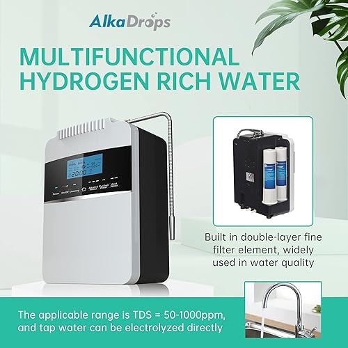 Miniatura 5 de Máquina purificadora de agua ionizador de agua ORP+500 a -800 PH 2.5-11.2 Ácido alcalino Agua El mejor sistema de filtración de agua alcalina para