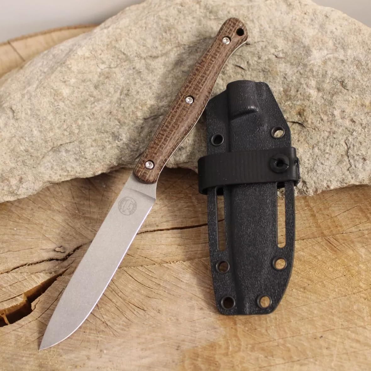 White River Knives Exodus 4, Natural Burlap Micarta handle.