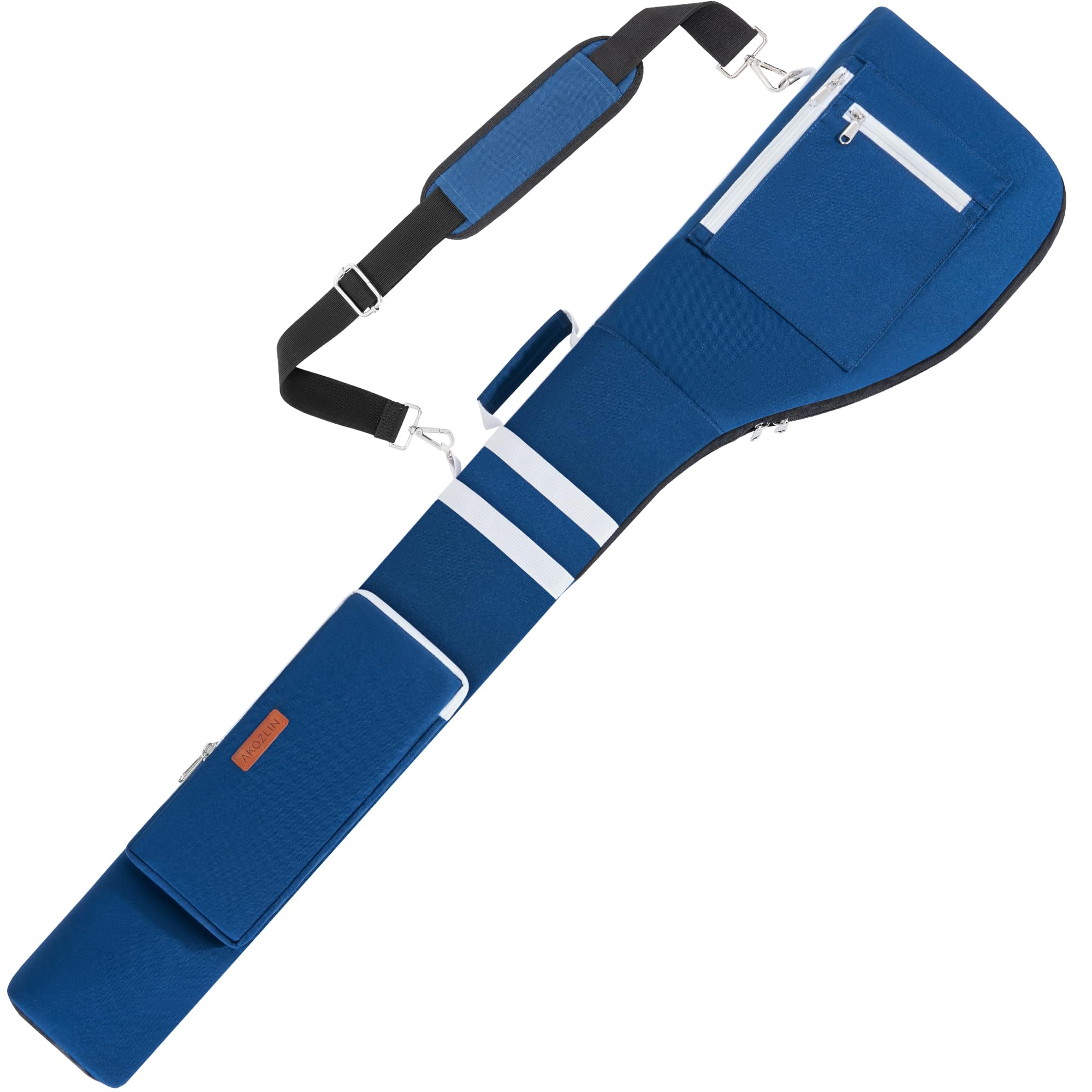 AKOZLIN Portable Golf Club Carry Bag, Foldable Small Golf Bag Holds 8-10 Clubs, Lightweight Sunday Golf Bag with Shoulder Strap for Men Women Kids Navy