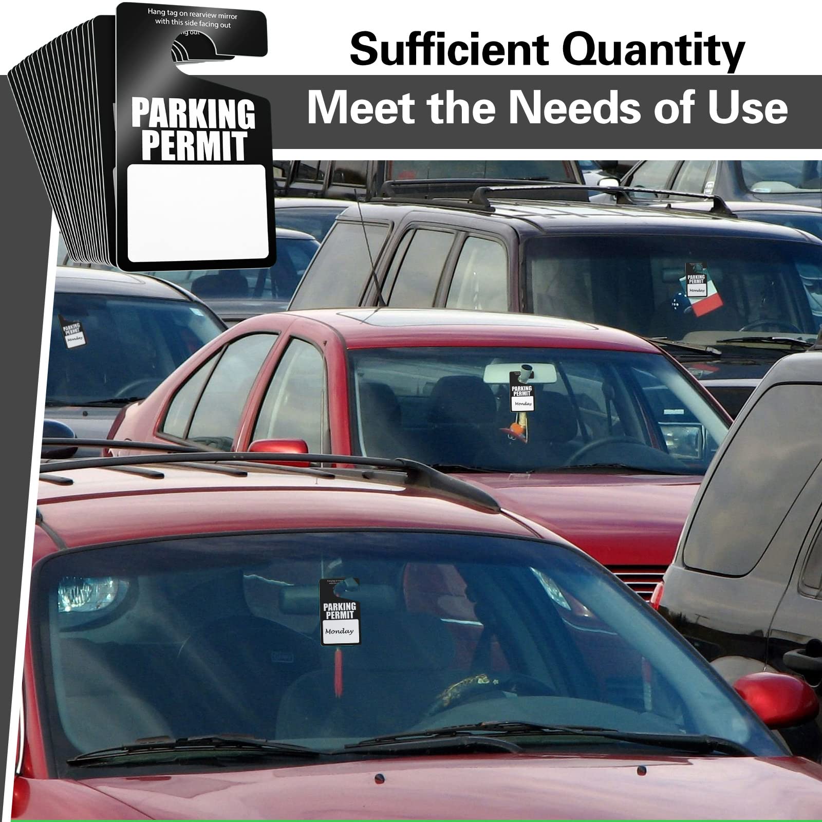 100 Pack Parking Permit Hang Tags Plastic Parking