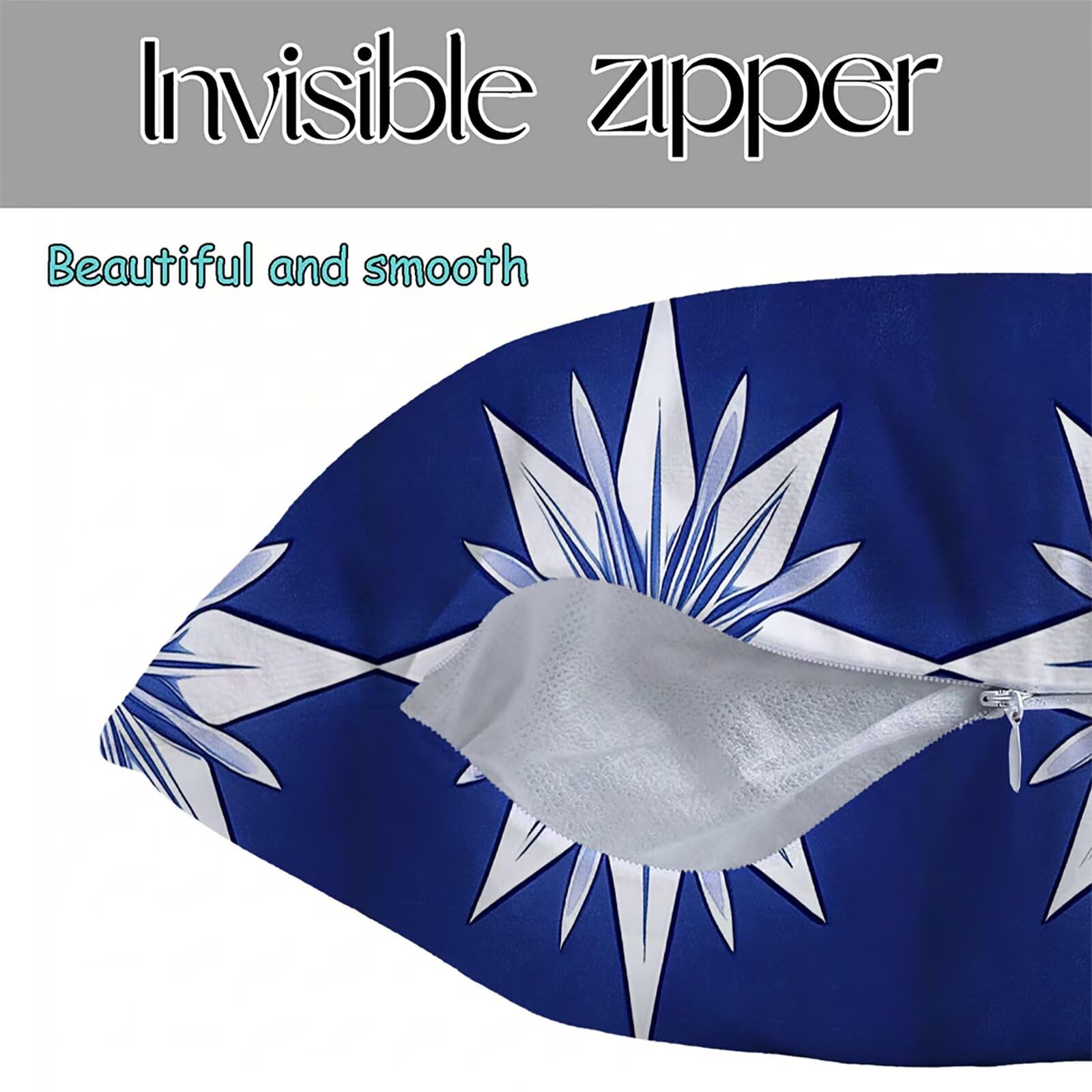 Federe Cuscini Divano Lungo 60 x 160 cm in Velluto Morbido, Blu Cuscini per Divano con Cerniera a Scomparsa, Decorativo Federa per Cuscino Grande per Soggiorno Camera da Letto, Astratto 1 Pezzo f0-294