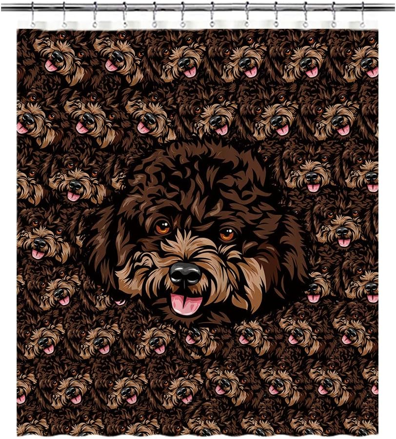 Loyal Pit Bull Dogs Shower Curtain Pet's Mash Face for Kids Dog Lovers Bathroom Decor Set Waterproof Fabric with 12 Hooks 72x66 Inch