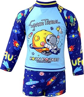 Traje de Baño de 2 Piezas para Bebé – Conjunto de Manga Larga + Bañador Corto – Protección Solar UPF 50+ Anti-UV – Ideal para Piscina y Playa – Tallas de 6 Meses a 4 Años